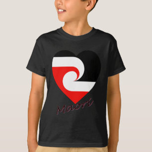 マオリの旗のハート Tシャツ