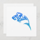 マオリの魚の部族のタトゥー - ギフトアイデア 招待状 (正面/裏面)