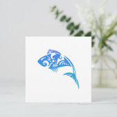 マオリの魚の部族のタトゥー - ギフトアイデア 招待状 (スタンド正面)