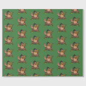 マオリのHakaをしている漫画のニュージーランドのキーウィの鳥 ラッピングペーパー (フラット)