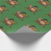 マオリのHakaをしている漫画のニュージーランドのキーウィの鳥 ラッピングペーパー (角)