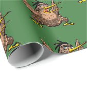 マオリのHakaをしている漫画のニュージーランドのキーウィの鳥 ラッピングペーパー (ロールコーナー)