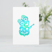 マオリのHei Tikiのウクレレ音楽-ギフトのアイディア サンキューカード (スタンド正面)