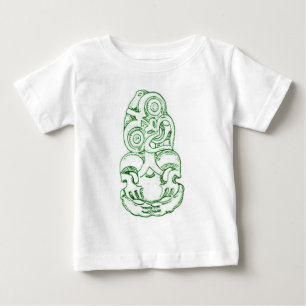 マオリのHei-Tikiのスケッチの乳児のTシャツ ベビーTシャツ