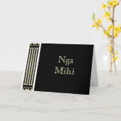 マオリカード： Nga mihiグリーティングカード カード (黄色い花)