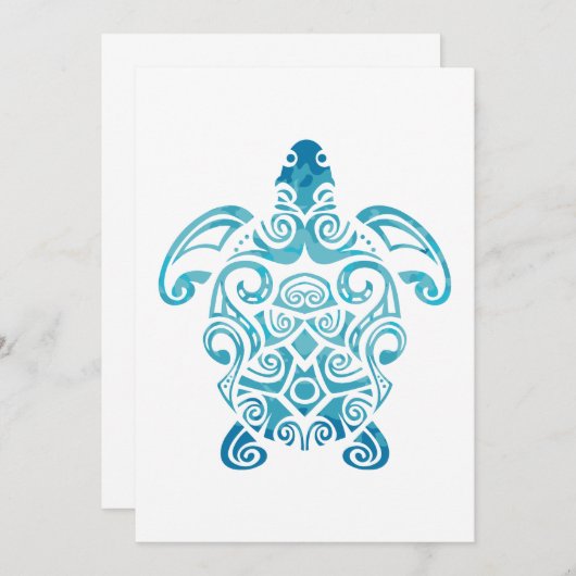 マオリタートルホヌアート部族タトゥーギフトアイディア セーブザデート (正面/裏面)