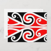 マオリデザインの部族アート ポストカード (正面/裏面)