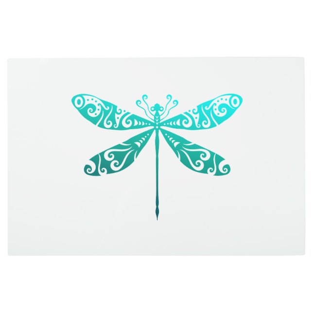 マオリトンボポリネシア部族タトゥーギフトアイディア メタルプリント (正面)