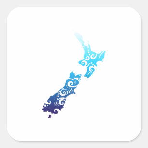 マオリニュージーランドマップトライバルタトゥーギフトアイディア スクエアシール