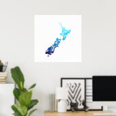 マオリニュージーランドマップトライバルタトゥーギフトアイディア ポスター (ホームオフィス)