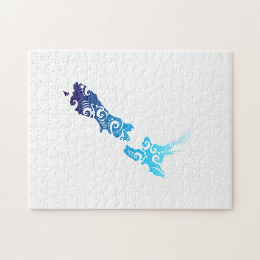 マオリニュージーランドマップ部族タトゥーギフトアイディア ジグソーパズル (横)