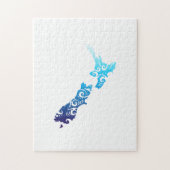 マオリニュージーランドマップ部族タトゥーギフトアイディア ジグソーパズル (縦)