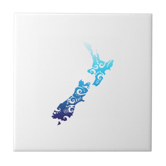 マオリニュージーランドマップ部族タトゥーギフトアイディア タイル (正面)