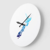 マオリニュージーランドマップ部族タトゥーギフトアイディア ラージ壁時計 (傾斜)