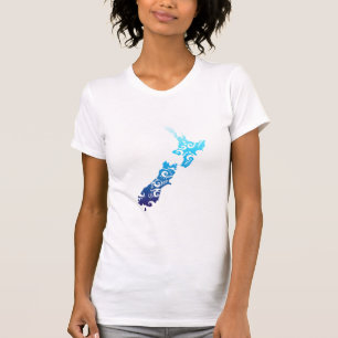 マオリニュージーランドマップ部族タトゥーギフトアイディア Tシャツ