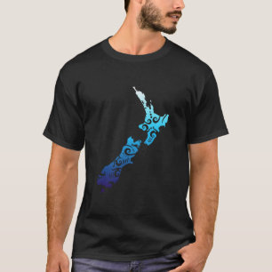 マオリニュージーランドマップ部族タトゥーギフトアイディア Tシャツ