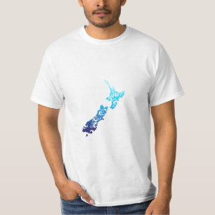マオリニュージーランドマップ部族タトゥーギフトアイディア Tシャツ