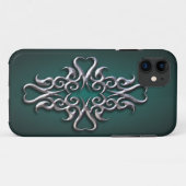 マオリフックデザインシルバー Case-Mate iPhoneケース (裏面(横))