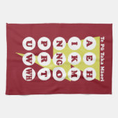 マオリ学アルファベットTe Reo キッチンタオル (横)