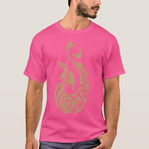 マオリ平マトーフィッシュフックタトゥーギフトアイディア Tシャツ