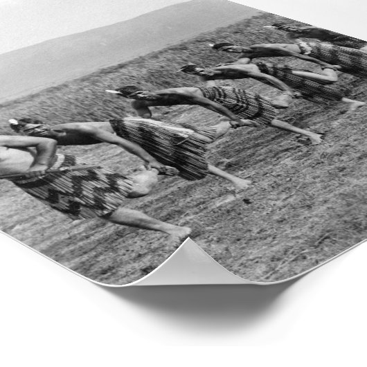 マオリ戦争舞踏写真 ポスター (角)