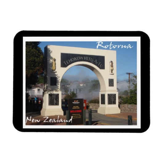 マオリ族のリビングビレッジロトルア，ニュージーランドの磁石 マグネット (横)