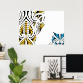 マオリ族の刺青のアートワーク ポスター (ホームオフィス)