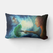 マオリ族の創造神話アート ランバークッション (裏面)