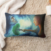 マオリ族の創造神話アート ランバークッション (ブランケット)