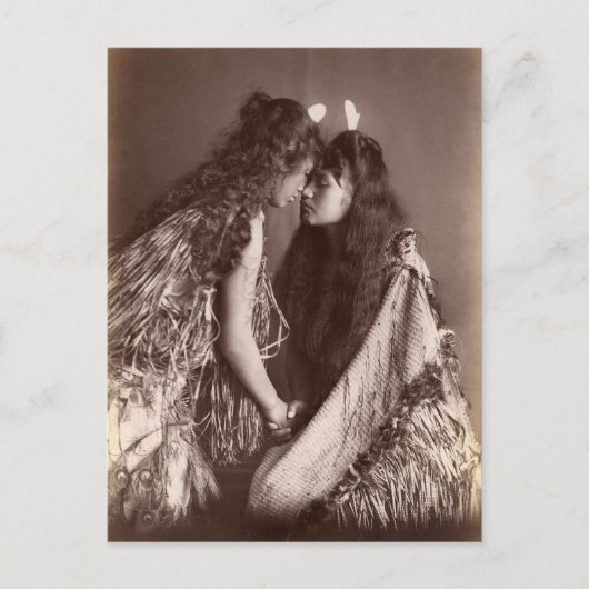 マオリ族の女性，ニュージーランド ポストカード (正面)