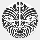 マオリ族タトゥーマスク ラウンドシール (正面)