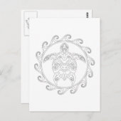 マオリ族タートルアダルトカラーリングハガキ ポストカード (正面/裏面)