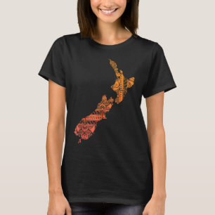 マオリ族ポリネシアのニュージーランド文化タトゥー Tシャツ