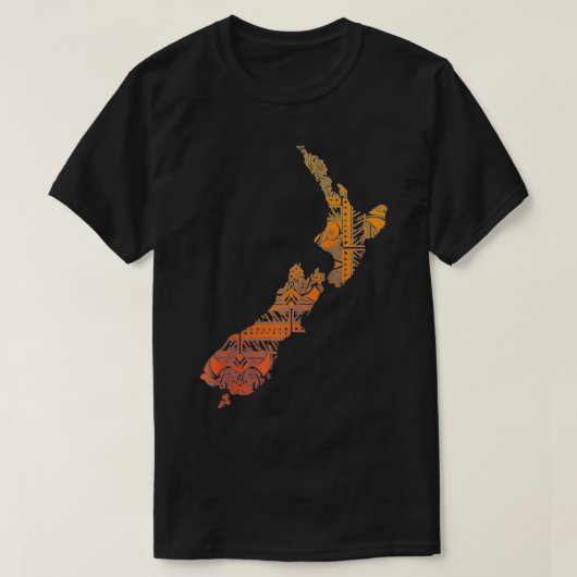 マオリ族ポリネシアのニュージーランド文化タトゥー Tシャツ (デザイン正面)