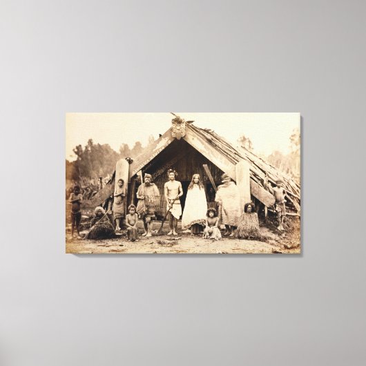 マオリ族，ニュージーランド， c.1880s (卵白プリント) キャンバスプリント (正面)