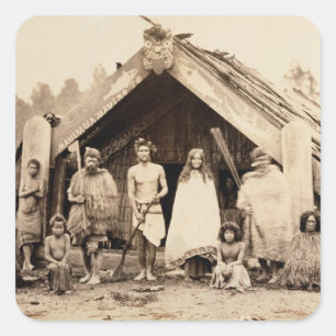 マオリ族,ニュージーランド, c.1880s (卵白プリント) スクエアシール