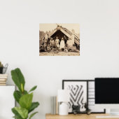 マオリ族,ニュージーランド, c.1880s (卵白プリント) ポスター (ホームオフィス)