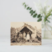 マオリ族，ニュージーランド， c.1880s (卵白プリント) ポストカード (スタンド正面)