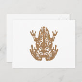 マオリ緑のベルフロッグポルカブラウン – ギフトアイディア シーズンポストカード (正面/裏面)