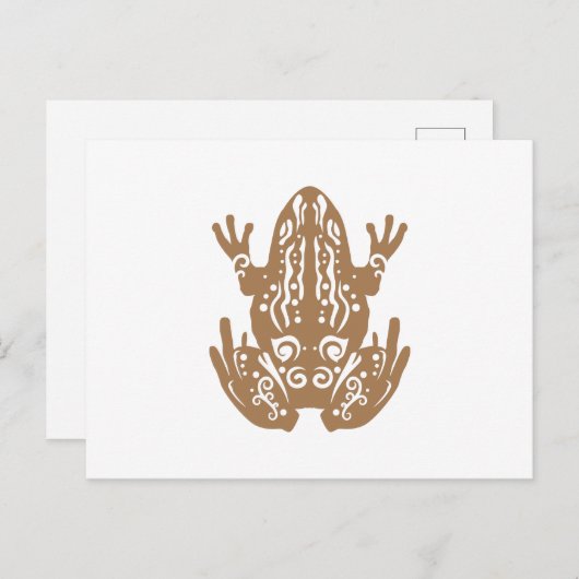 マオリ緑のベルフロッグポルカブラウン – ギフトアイディア シーズンポストカード (正面/裏面)