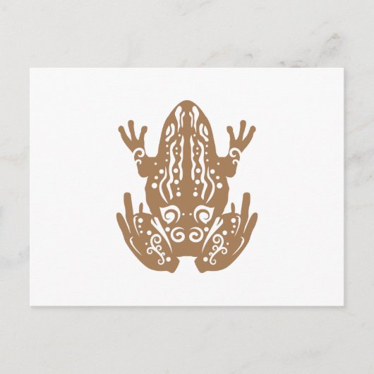 マオリ緑のベルフロッグポルカブラウン – ギフトアイディア シーズンポストカード (正面)