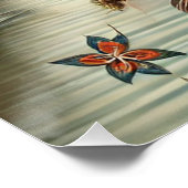 マオリ美術スタイルのキング・フィッシャー ポスター (コーナー)