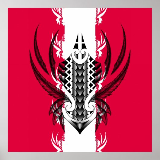 マオリ美術プリントとタトゥー ポスター (正面)