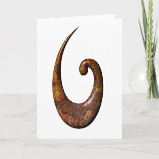 マオリ釣り針 – 錆びカード カード (正面)