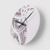 マオリ高級デザイナー ラウンド壁時計 (傾斜)