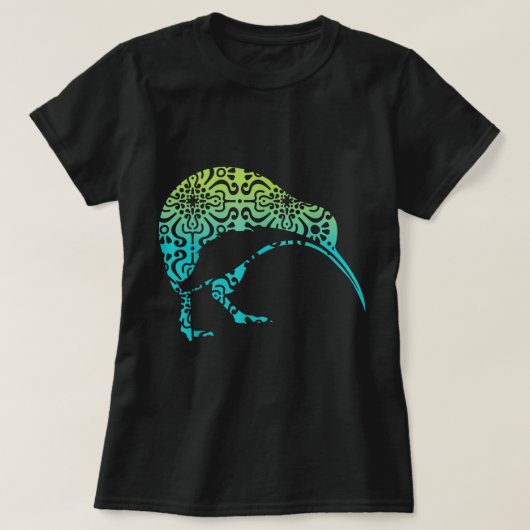 マオリ・キウイ族トライバルアボリジニアニュージーランドバードアート Tシャツ (デザイン正面)