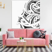 マオリ・キリツヒのタトゥー・アート キャンバスプリント (インサイチュ (リビング))