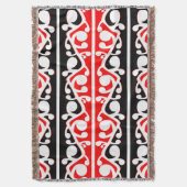 マオリ・コーホイワイ族の模様 スローブランケット (正面縦)