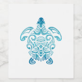 マオリ・タートルホヌアートトバルタトゥーギフトアイディア ワインラベル (シングルラベル)