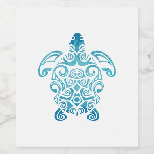 マオリ・タートルホヌアートトバルタトゥーギフトアイディア ワインラベル (シングルラベル)